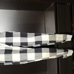 Pajama pants old navy xs black checker cuff bottom drawstring
